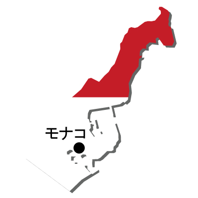 モナコ公国無料フリーイラスト｜首都名・国旗付